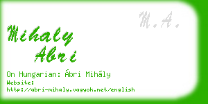 mihaly abri business card